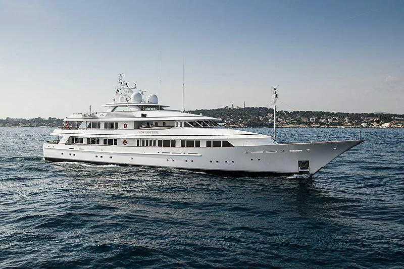 a white boat in the water aboard PREDICTION Yacht for Sale