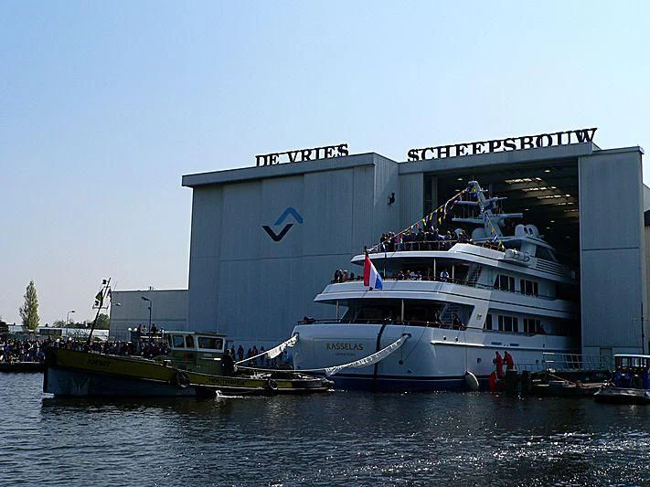 a boat docked at a dock aboard PREDICTION Yacht for Sale