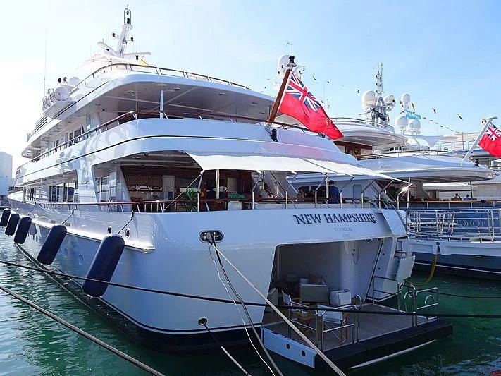 a large white boat aboard PREDICTION Yacht for Sale