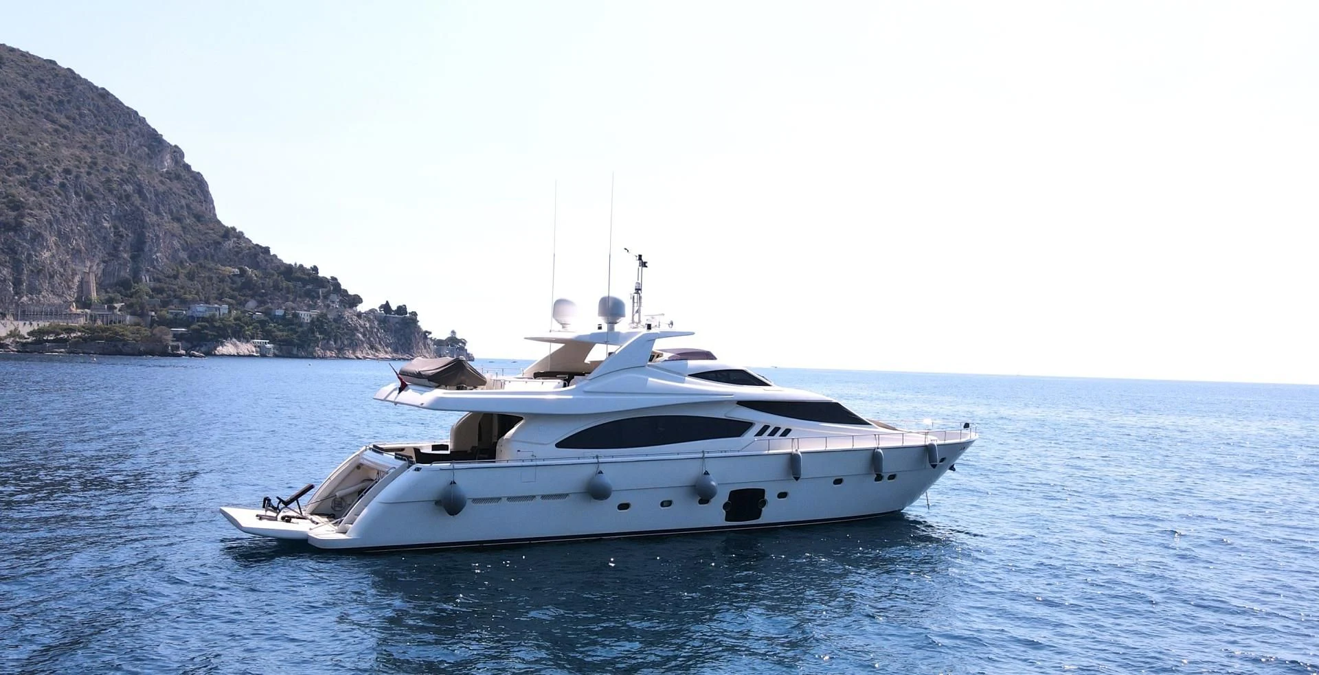 a white yacht in the water aboard MELI Yacht for Charter