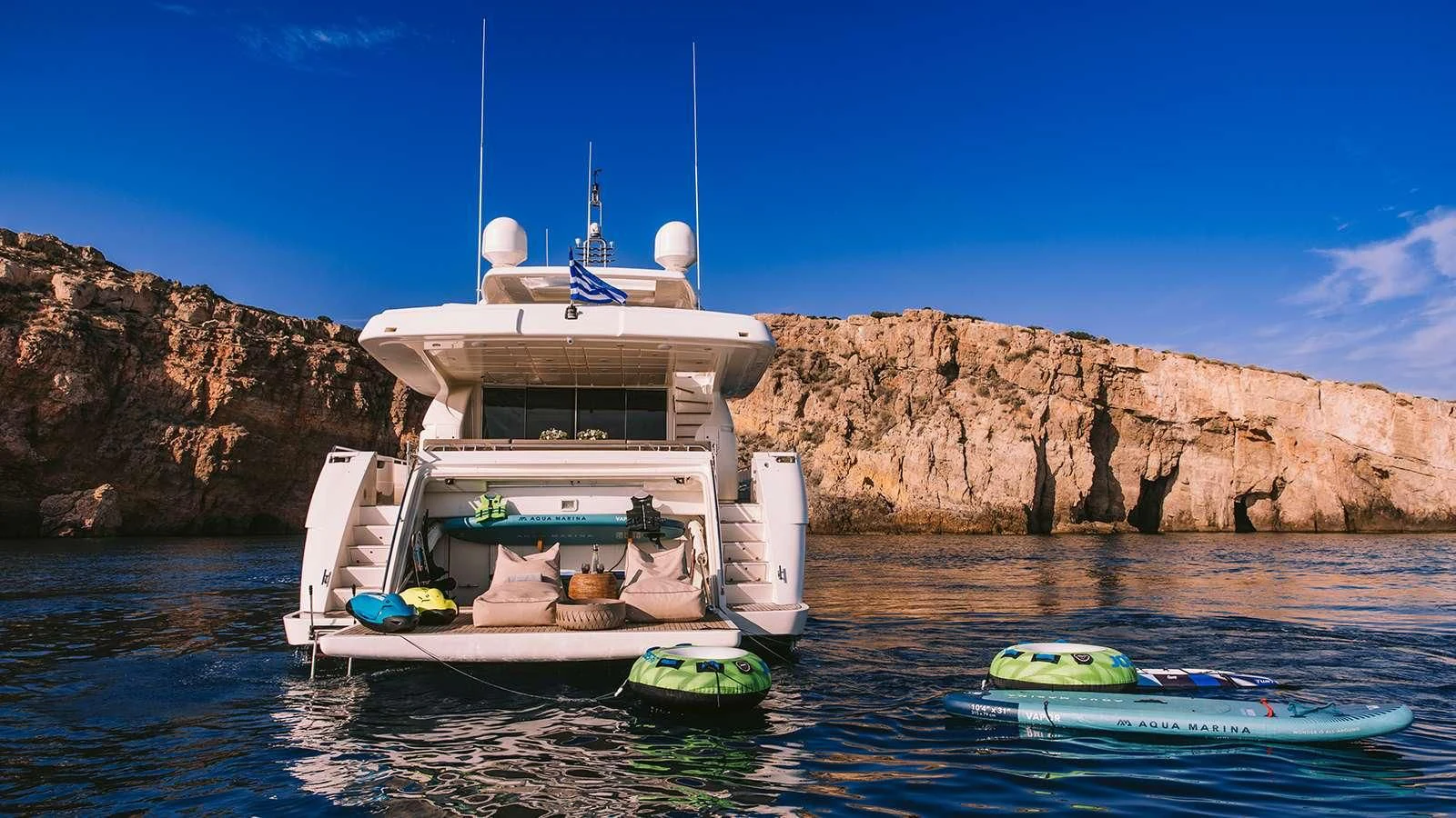 a boat on the water aboard MELI Yacht for Charter