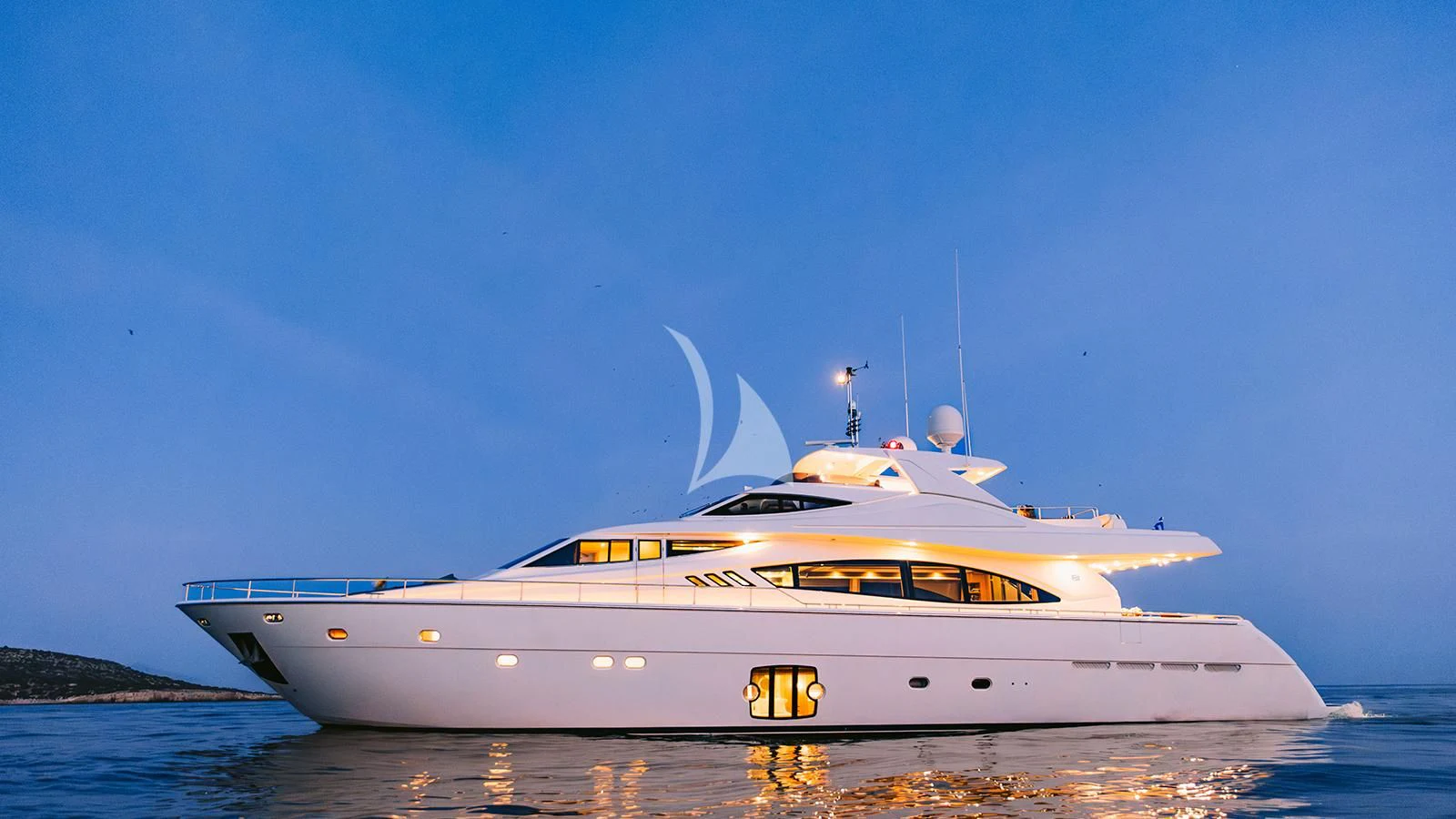 a white yacht on the water aboard MELI Yacht for Charter