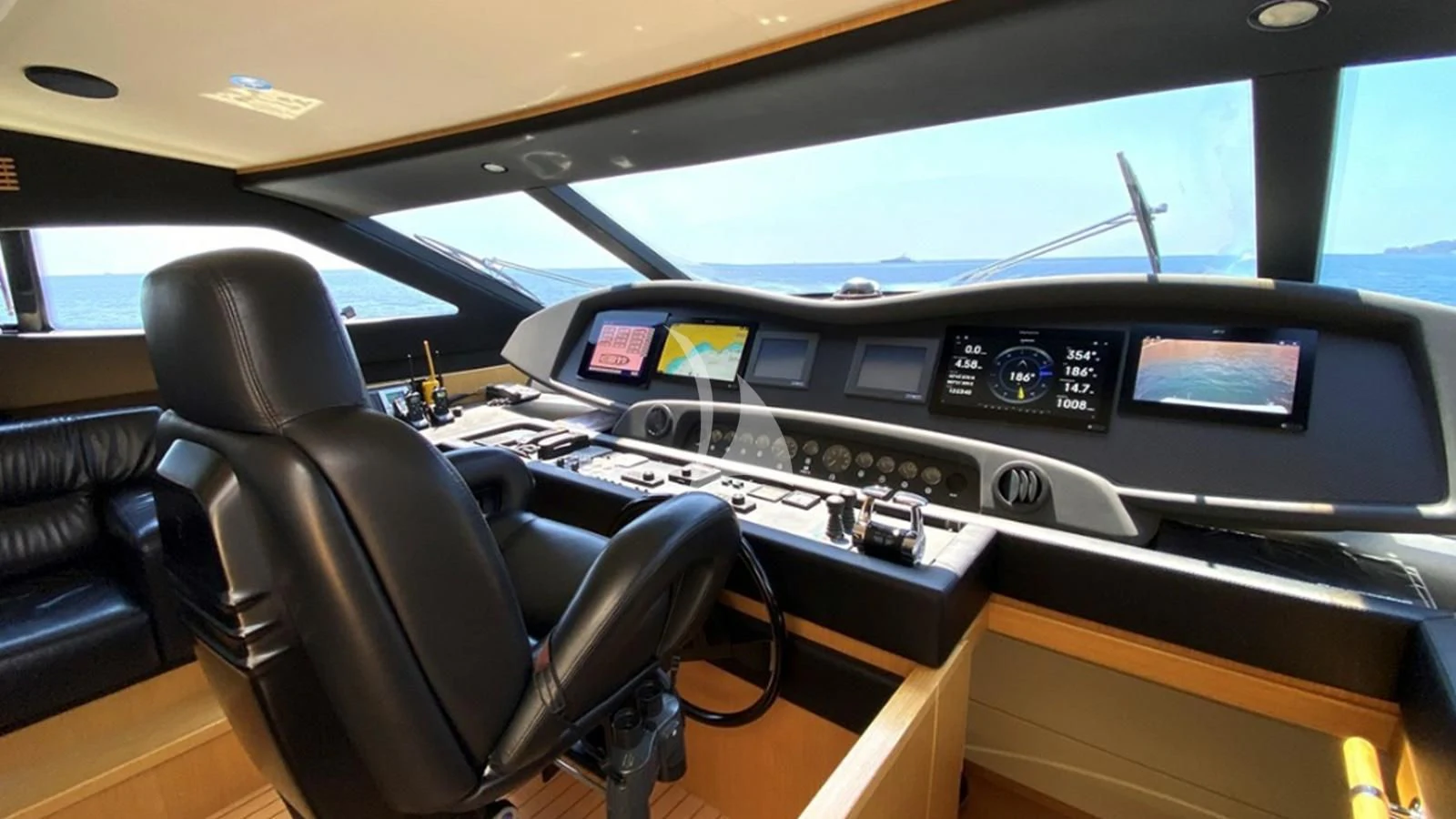 the inside of a car aboard MELI Yacht for Charter
