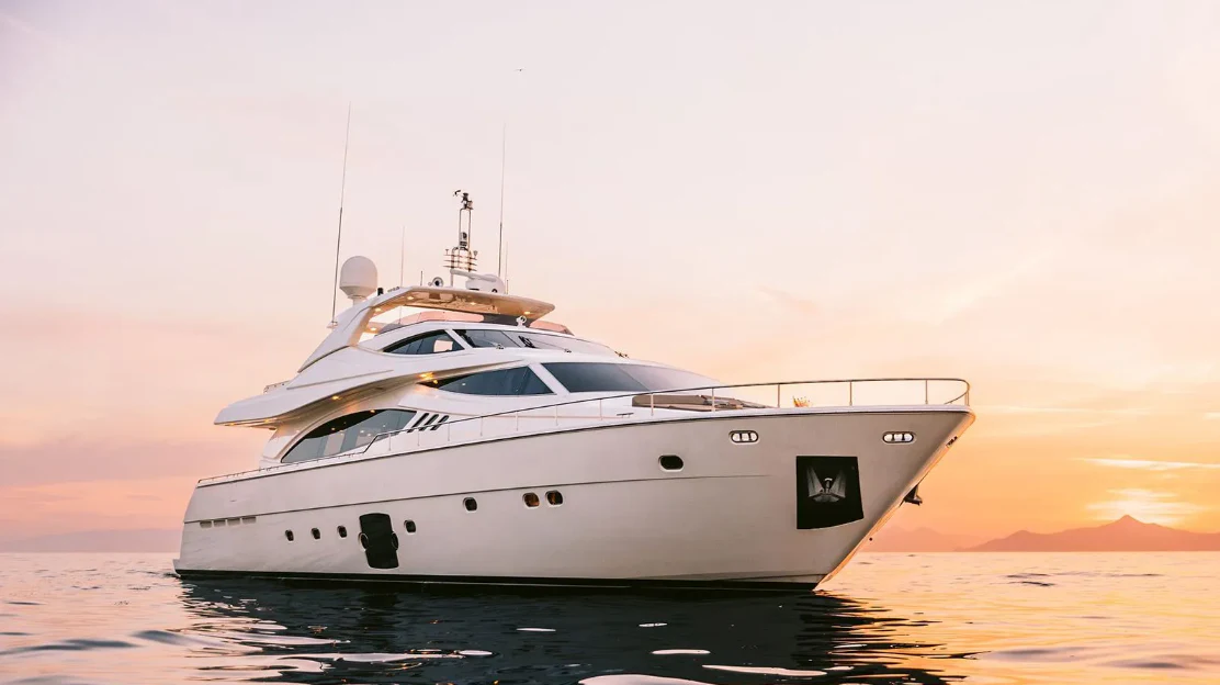 a white yacht in the water aboard MELI Yacht for Charter