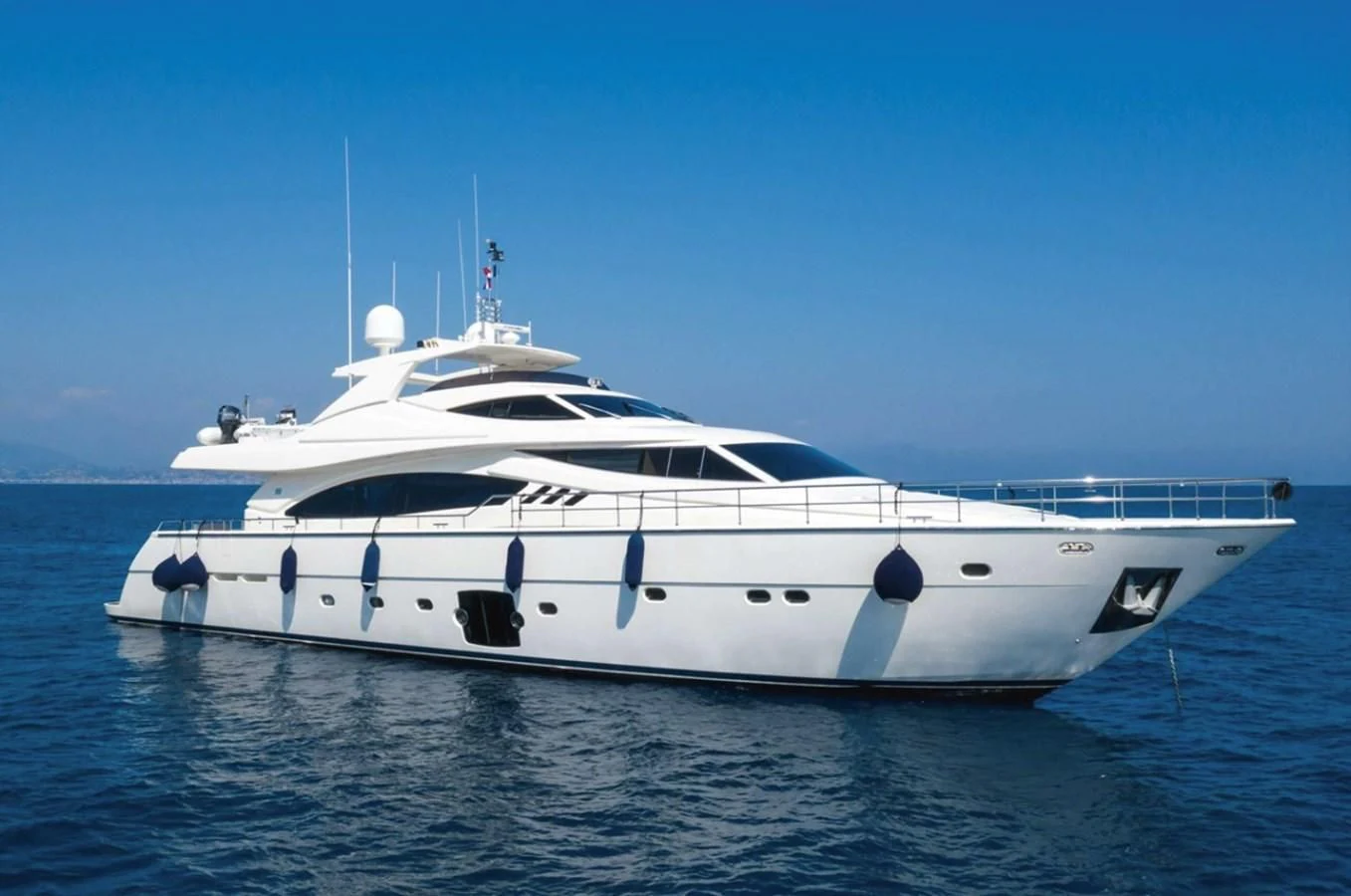 a white yacht in the water aboard MELI Yacht for Charter
