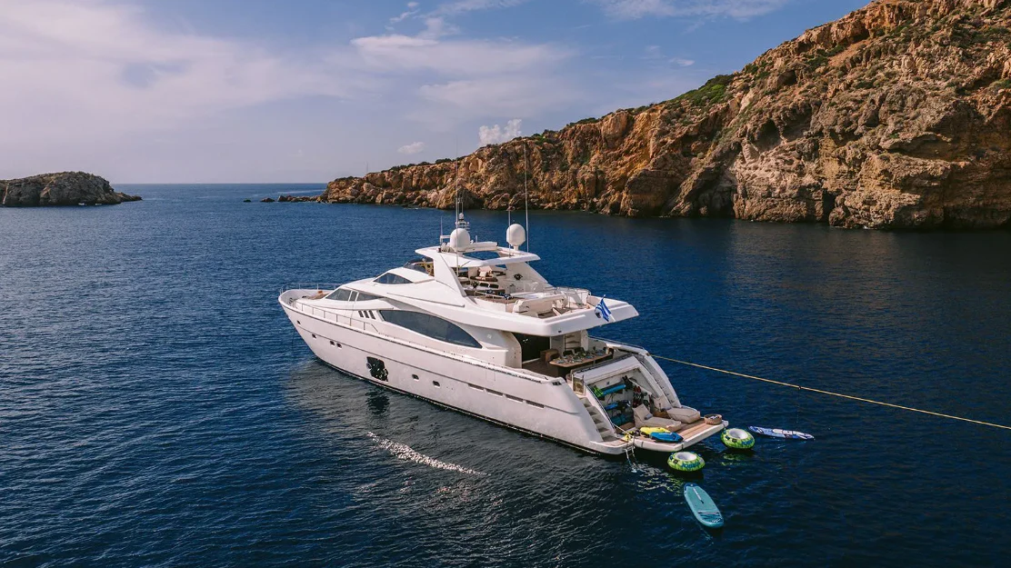 a boat on the water aboard MELI Yacht for Charter