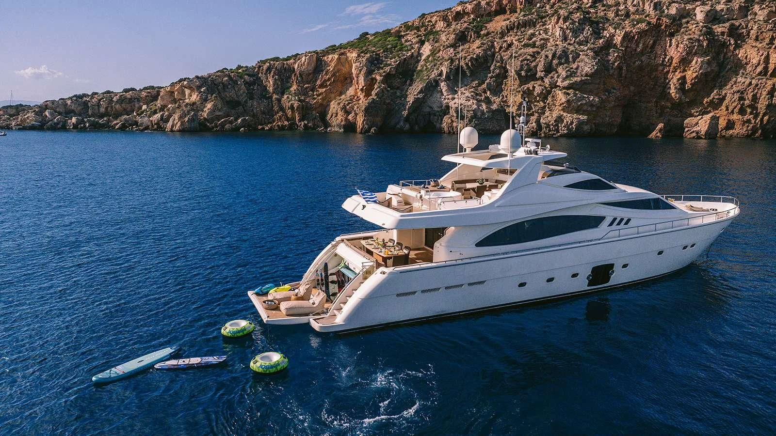 a boat in the water aboard MELI Yacht for Charter