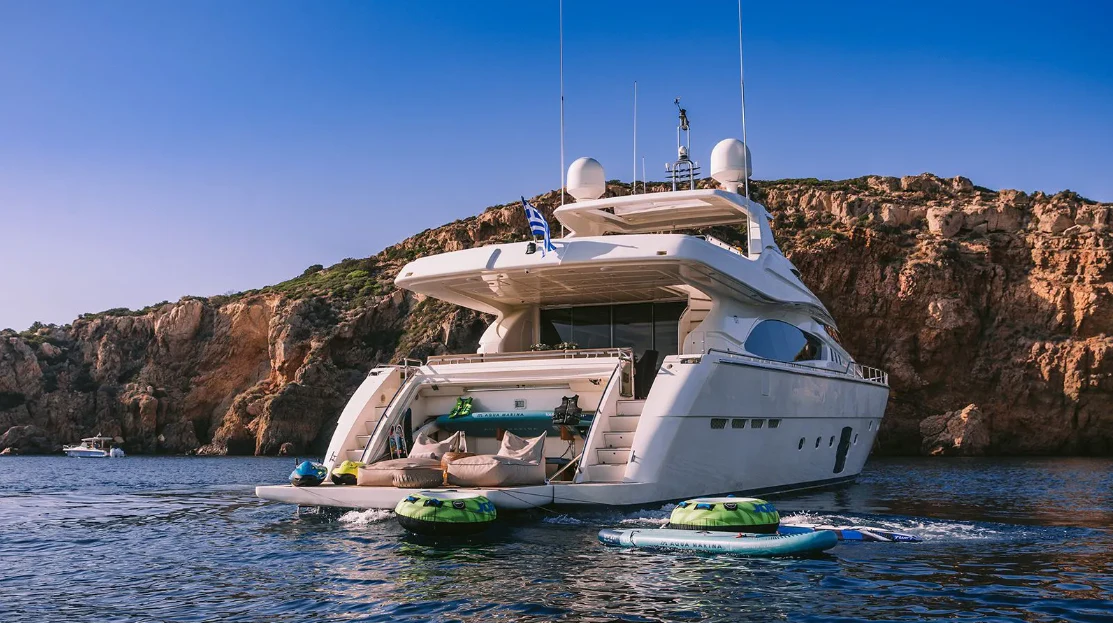 a boat on the water aboard MELI Yacht for Charter