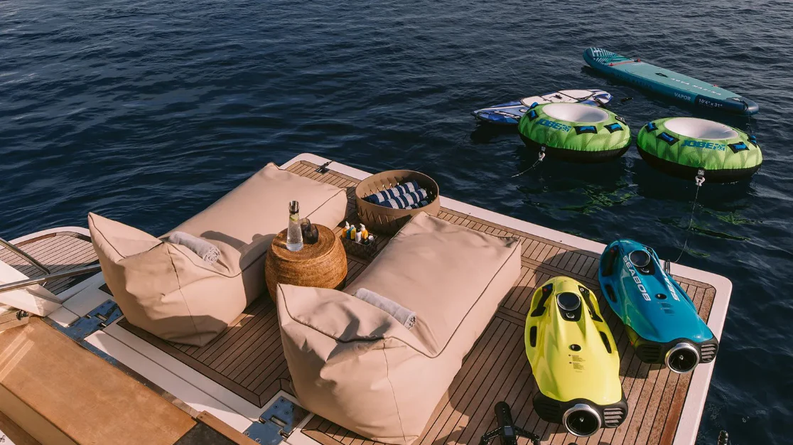 boats on a dock aboard MELI Yacht for Charter