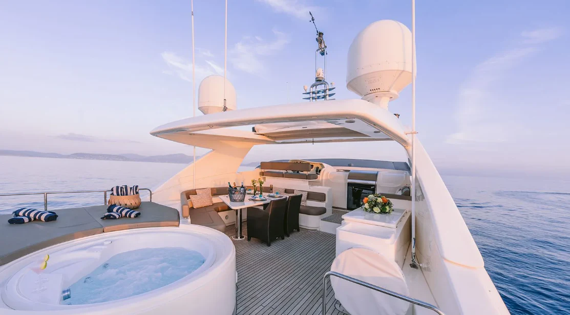 a boat on the water aboard MELI Yacht for Charter
