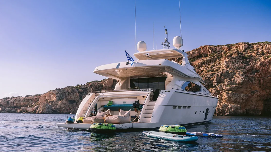 a boat on the water aboard MELI Yacht for Charter