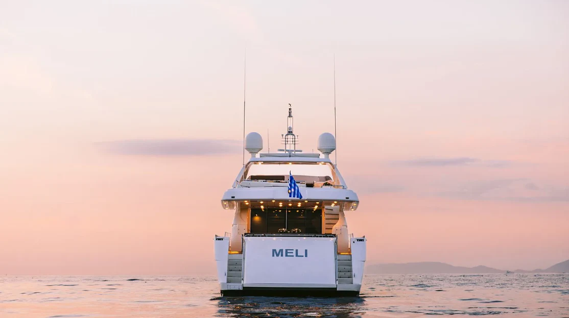 a boat on the water aboard MELI Yacht for Charter