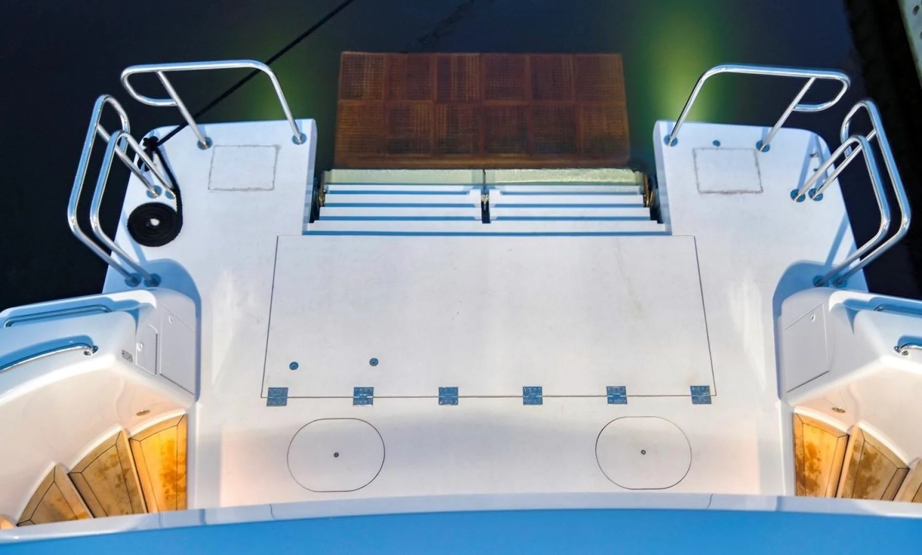 a white board with blue squares aboard NORTH COAST 120 Yacht for Sale