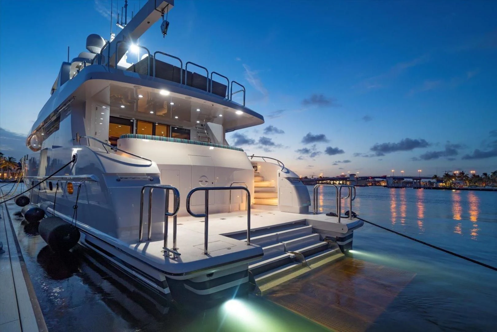 a boat on the water aboard NORTH COAST 120 Yacht for Sale