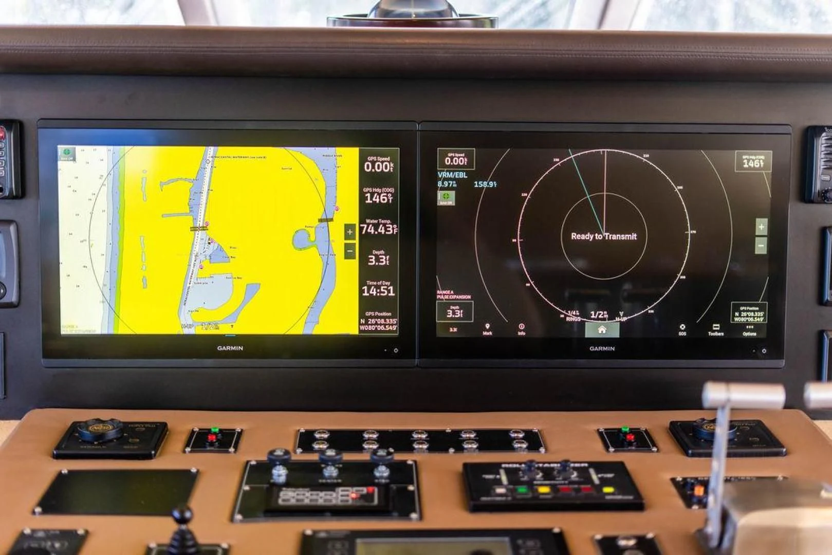 a large screen with a game on it aboard NORTH COAST 120 Yacht for Sale