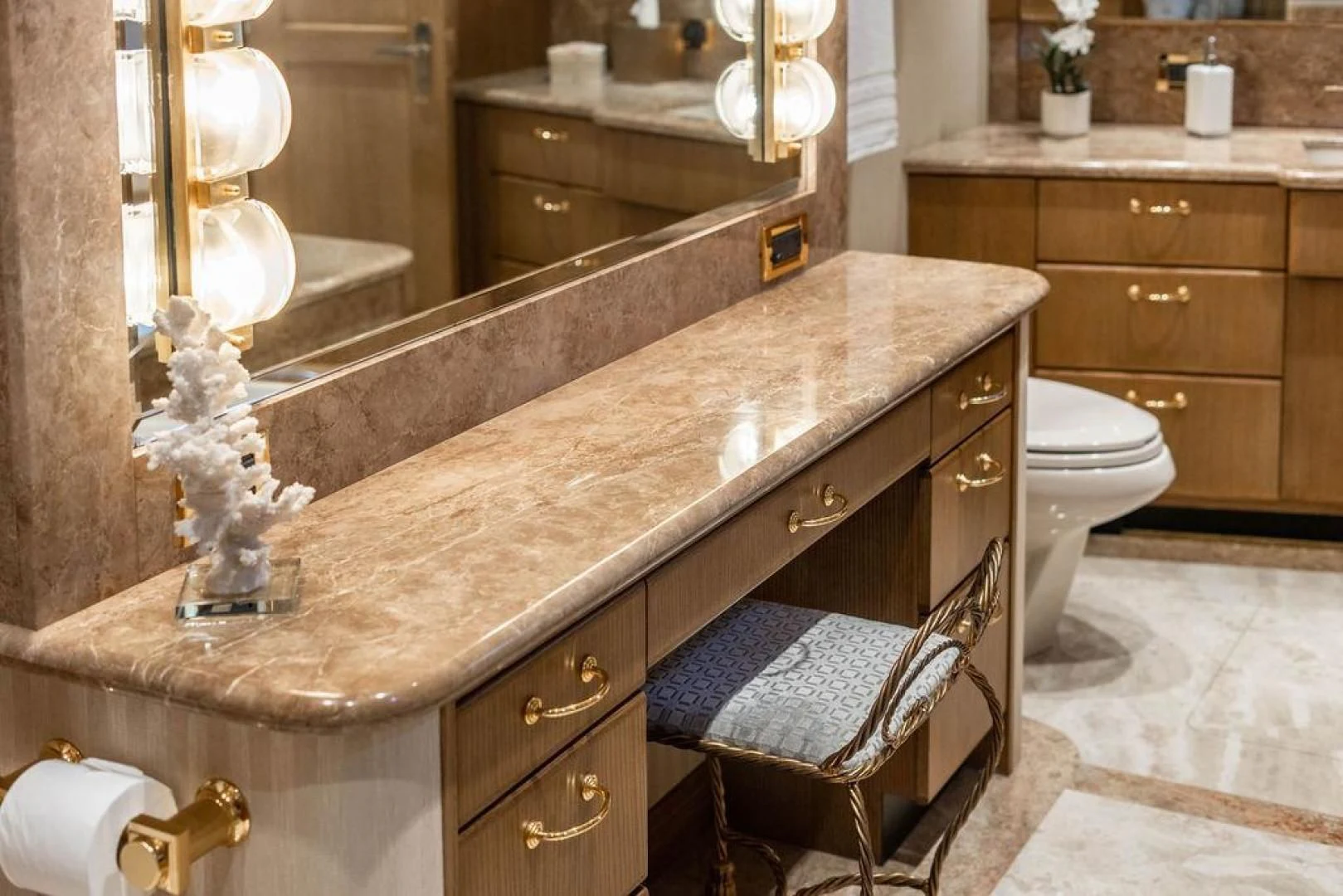 a bathroom with a countertop aboard NORTH COAST 120 Yacht for Sale