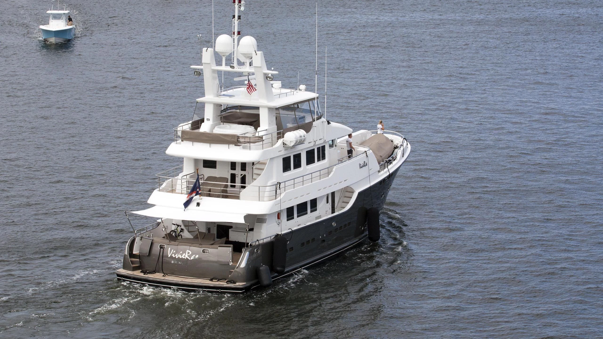 a boat in the water aboard VEGA Yacht for Sale