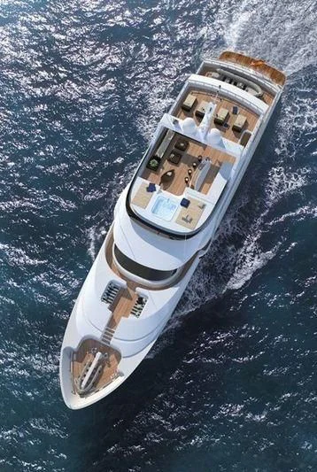 a space ship in the water aboard CROCUS Yacht for Sale