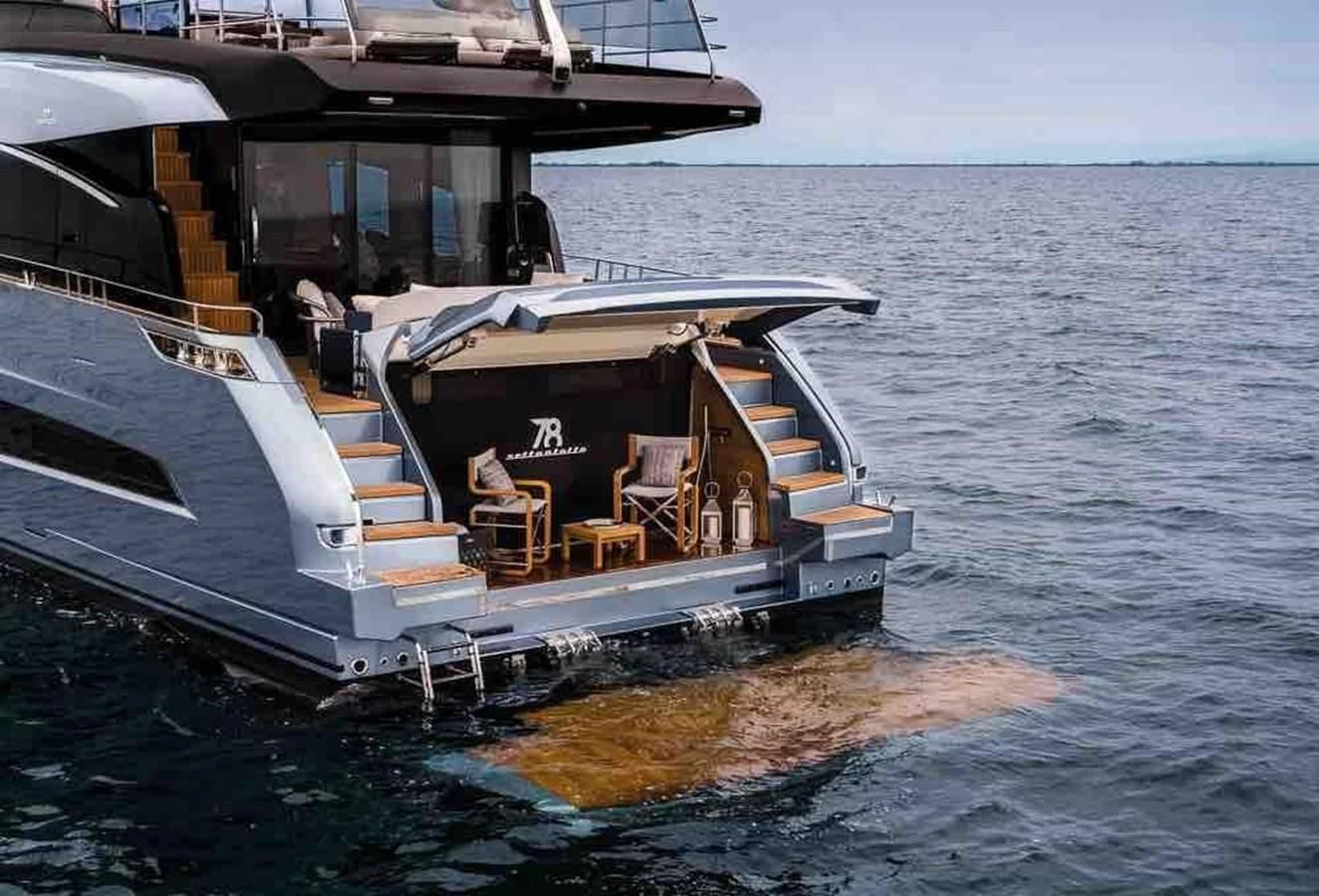 a boat on the water aboard SETTANTOTTO 78 Yacht for Sale