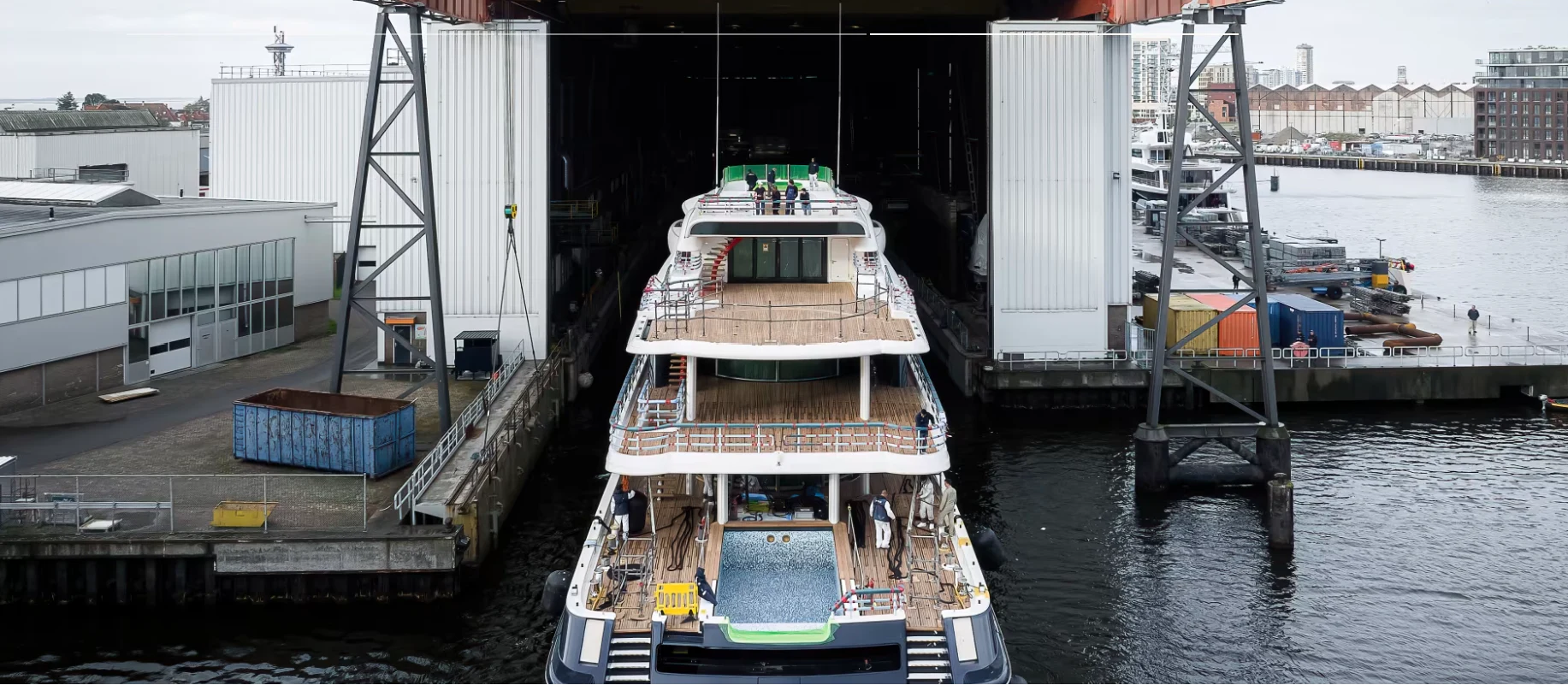 a boat docked at a pier aboard NOME Yacht for Sale