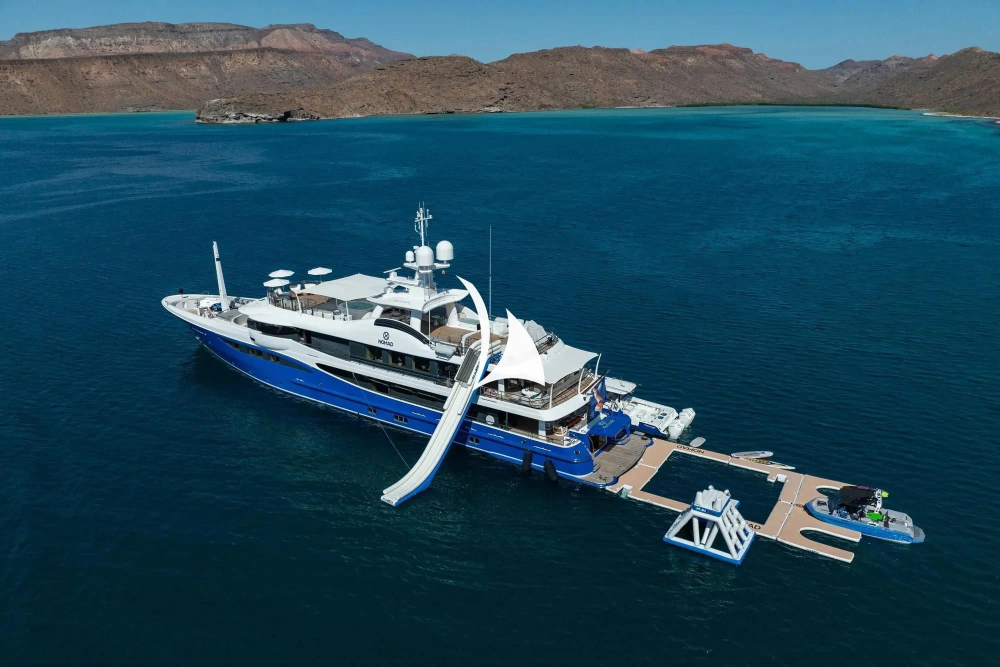 a boat on the water aboard NOMAD Yacht for Sale