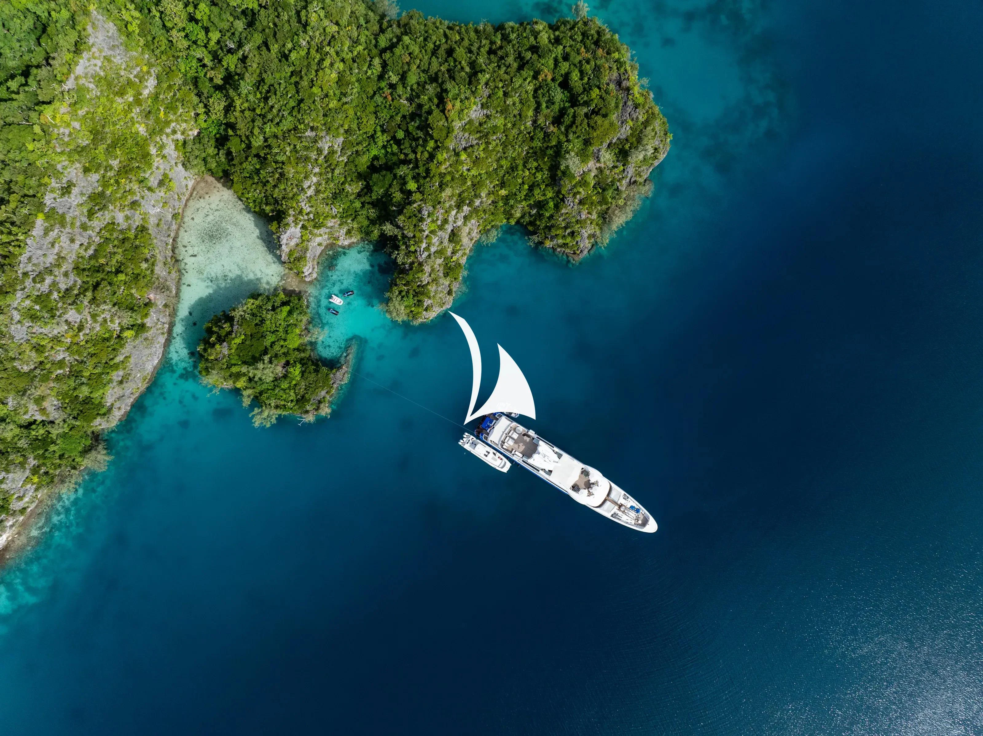 a boat on the water aboard NOMAD Yacht for Sale