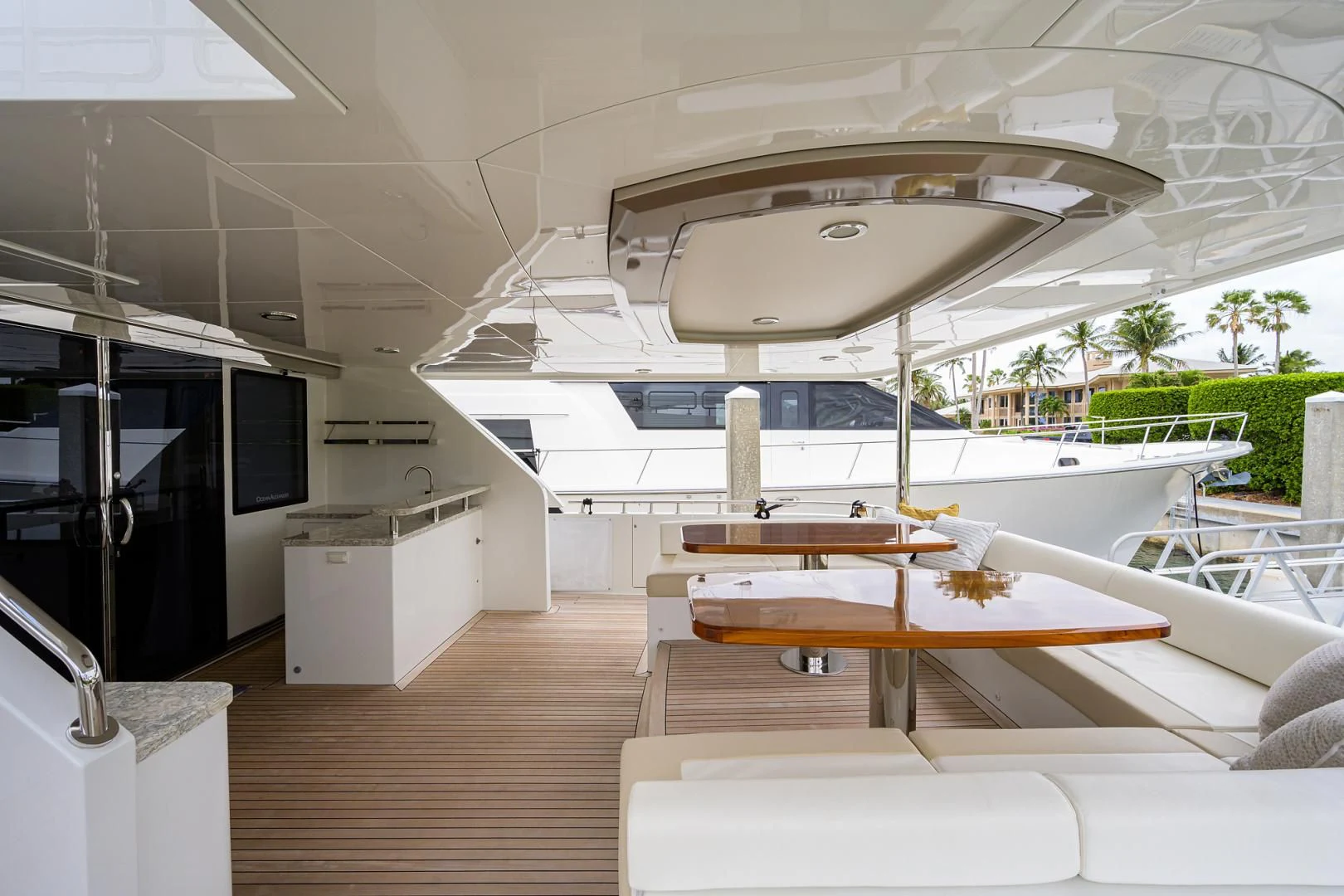 a room with a large white ceiling aboard ZEPHYR Yacht for Charter