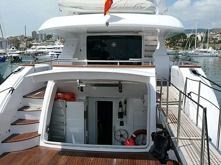 a boat with a door open aboard SWEET DREAMS Yacht for Sale