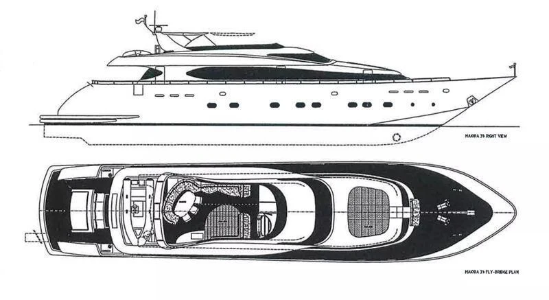diagram aboard SWEET DREAMS Yacht for Sale