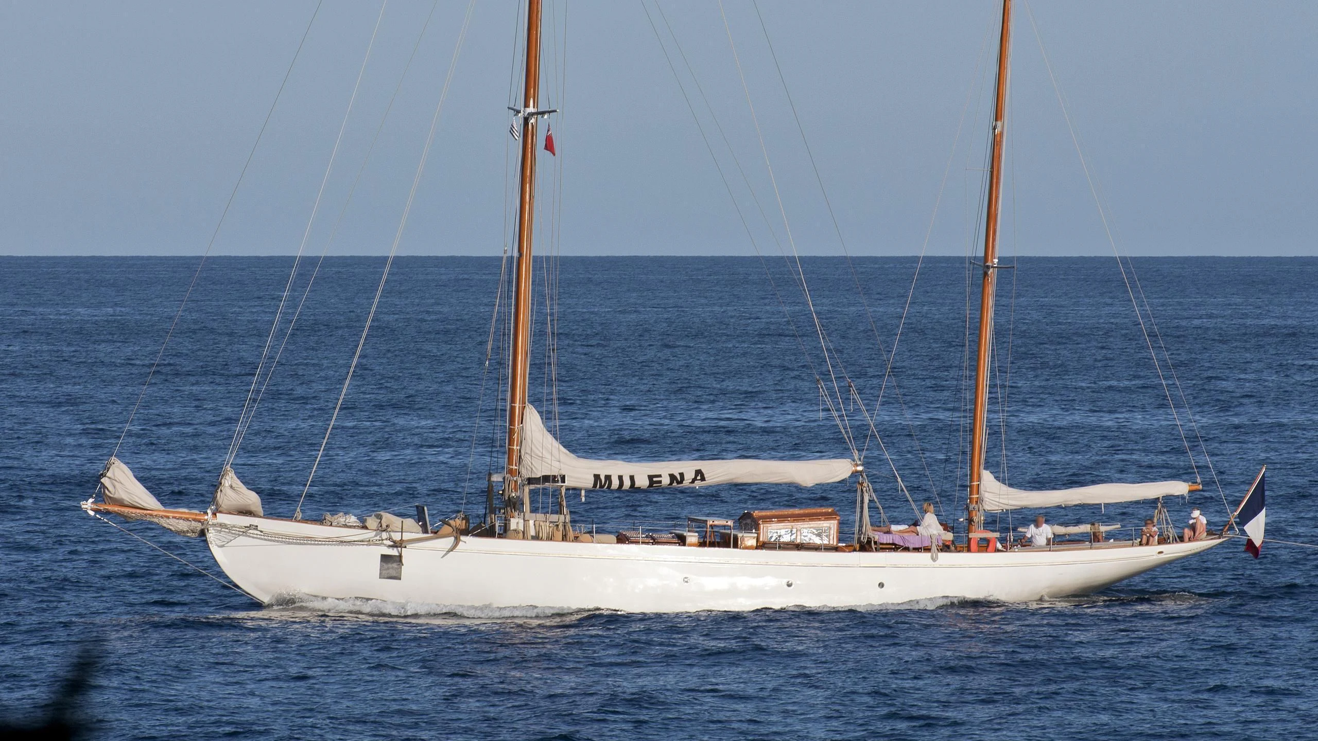 a sailboat on the water aboard MILENA Yacht for Sale