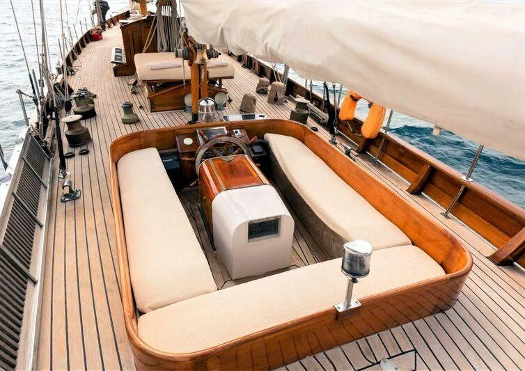 a deck of a boat aboard MILENA Yacht for Sale