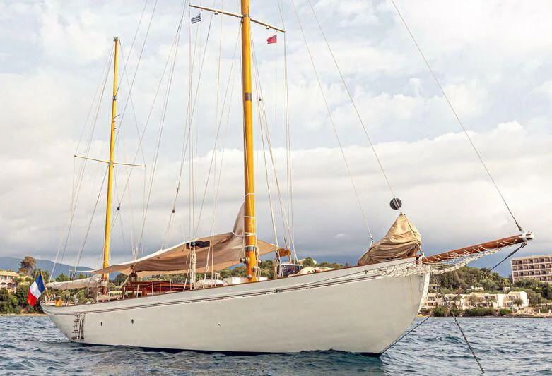 a large sailboat in the water aboard MILENA Yacht for Sale