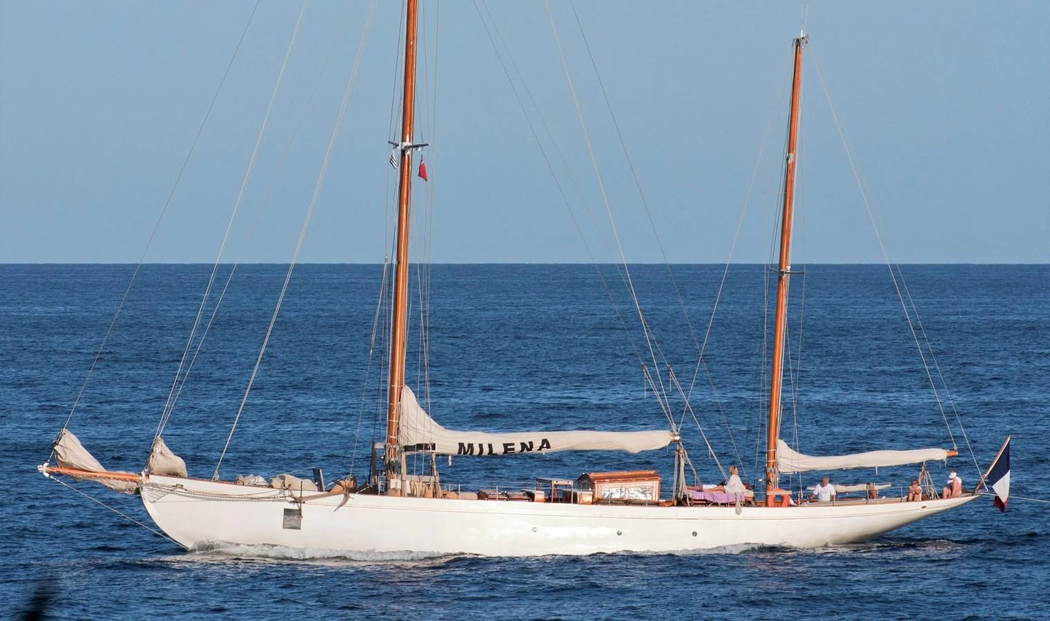 a sailboat on the water aboard MILENA Yacht for Sale