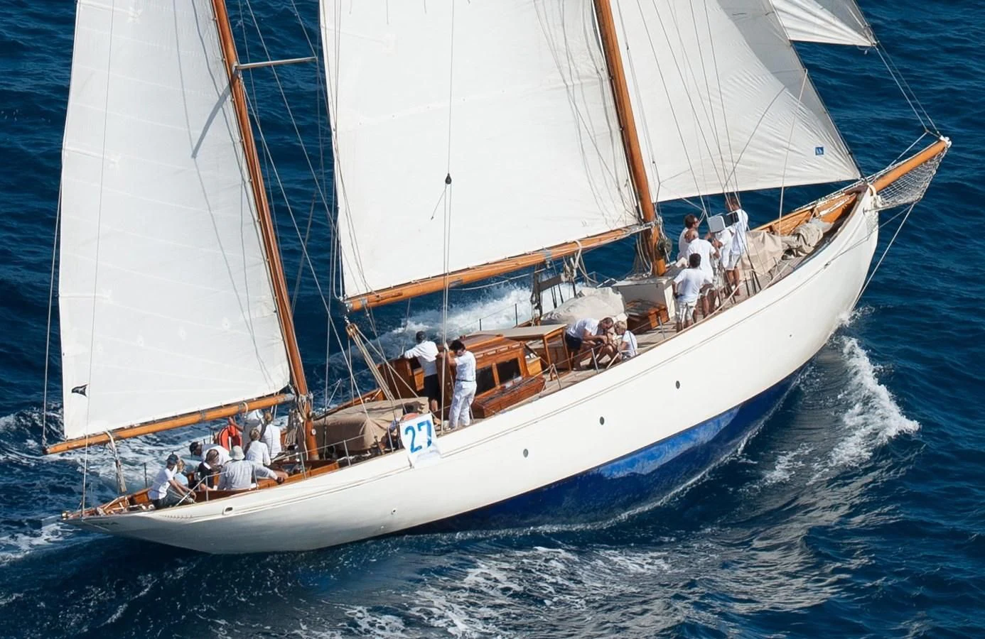 a sailboat with people on it aboard MILENA Yacht for Sale