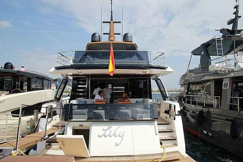 a boat with people on it aboard LILY Yacht for Sale
