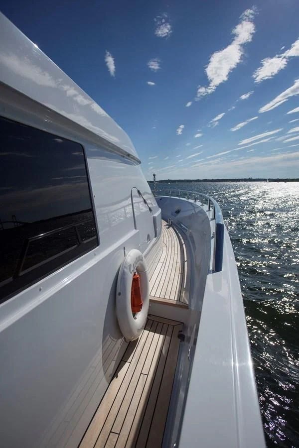 a boat on the water aboard XOXO Yacht for Charter