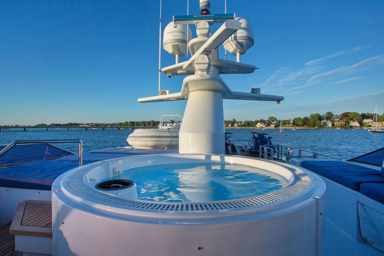 a water slide with a water slide aboard XOXO Yacht for Charter