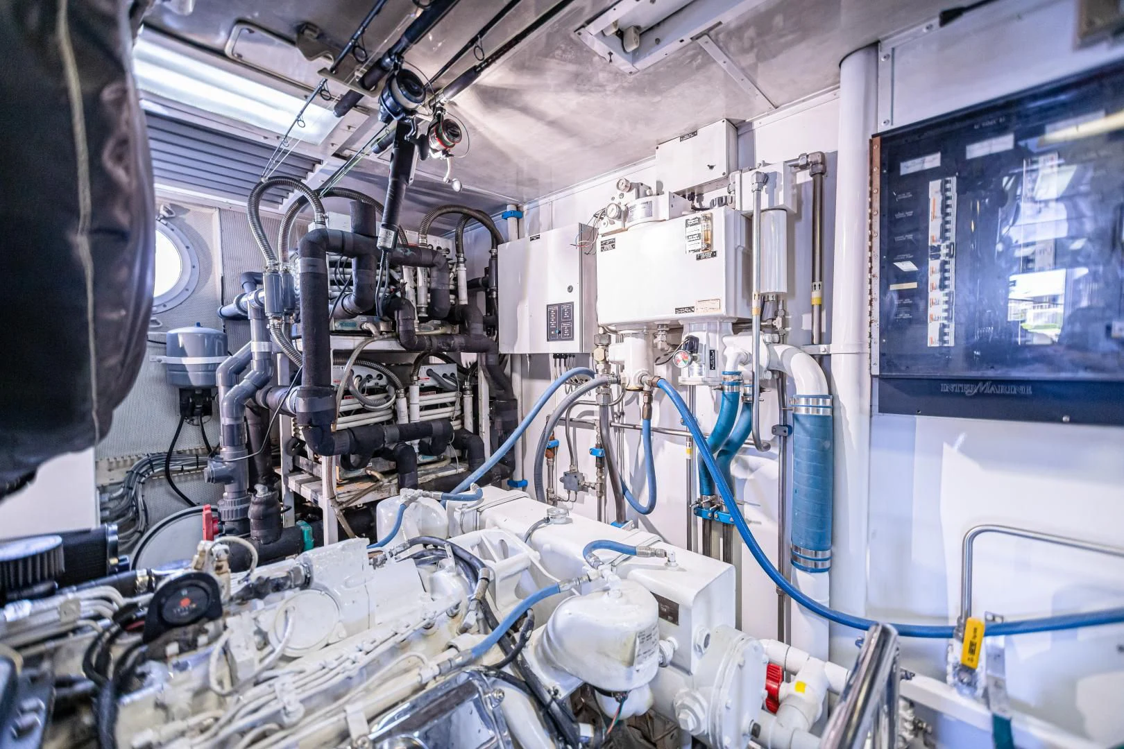 a room with machinery aboard XOXO Yacht for Charter