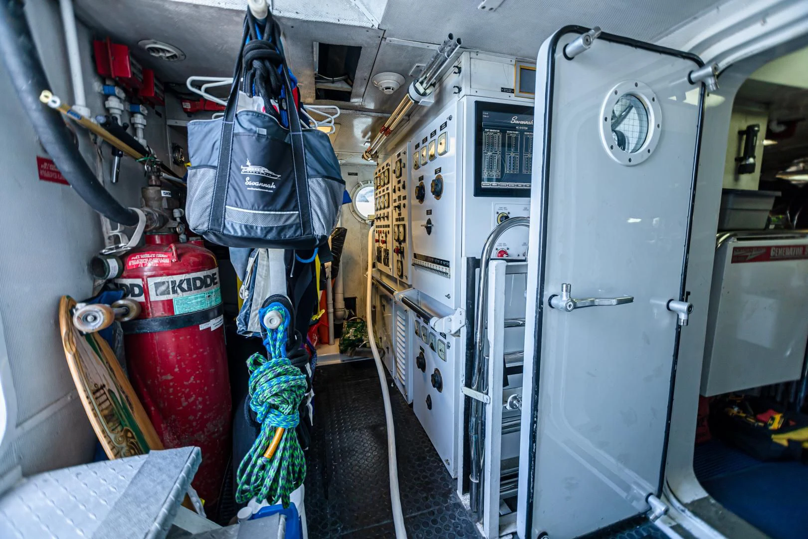 a room with a lot of equipment aboard XOXO Yacht for Charter