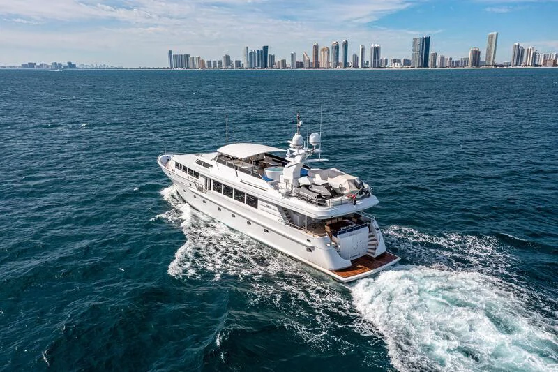 a boat on the water aboard XOXO Yacht for Charter