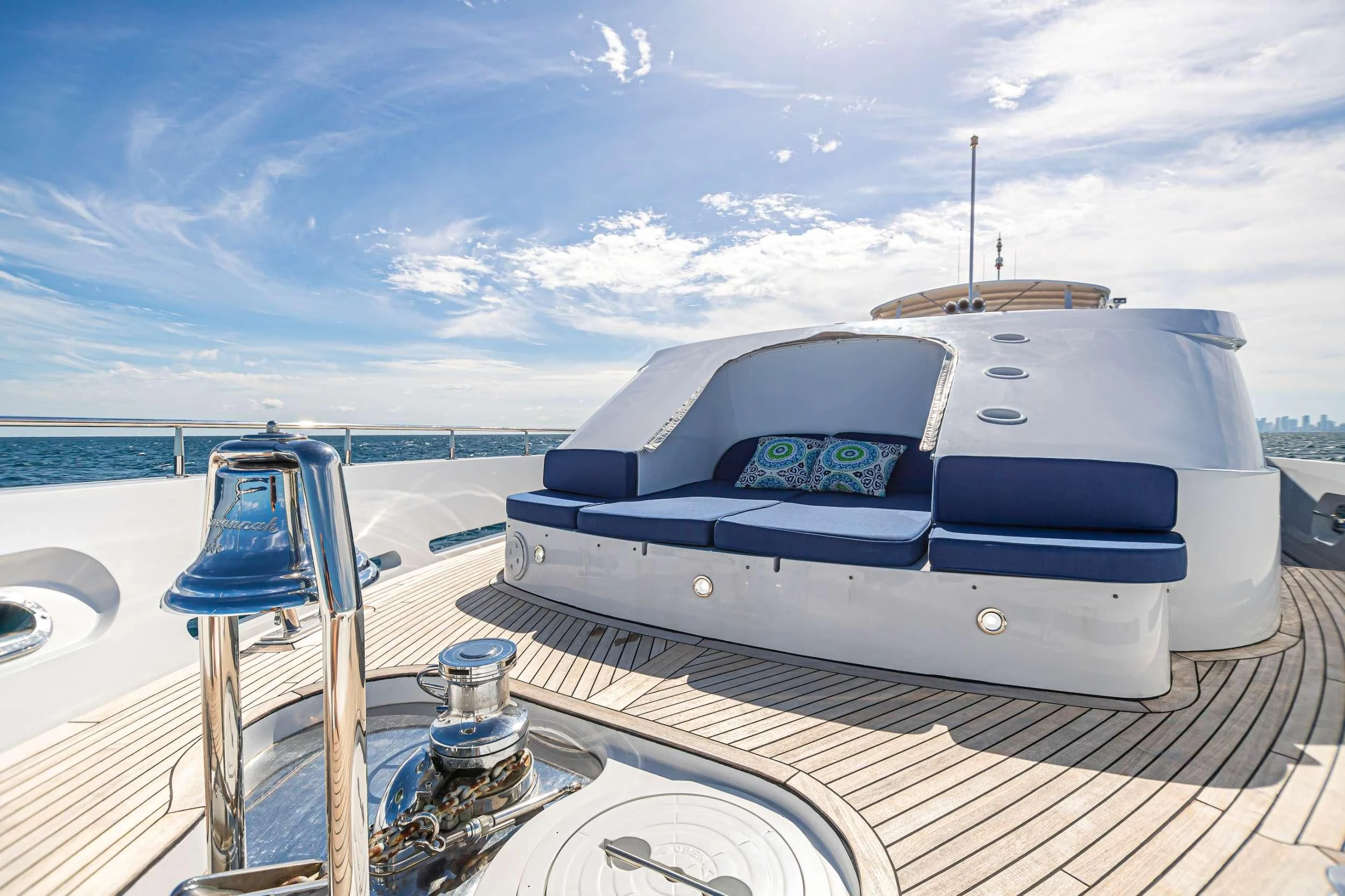 a boat on a deck aboard XOXO Yacht for Charter