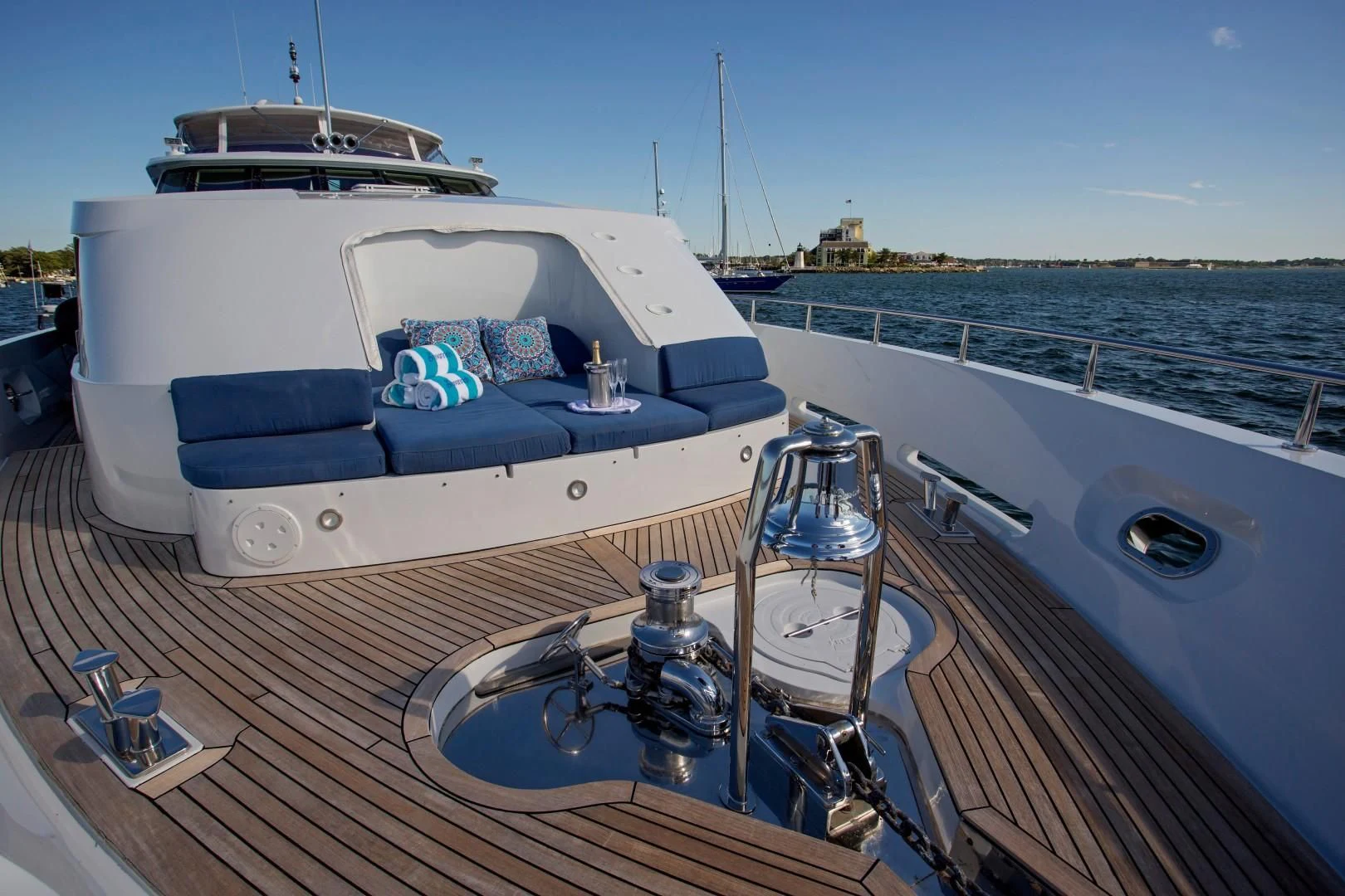 a boat on a dock aboard XOXO Yacht for Charter