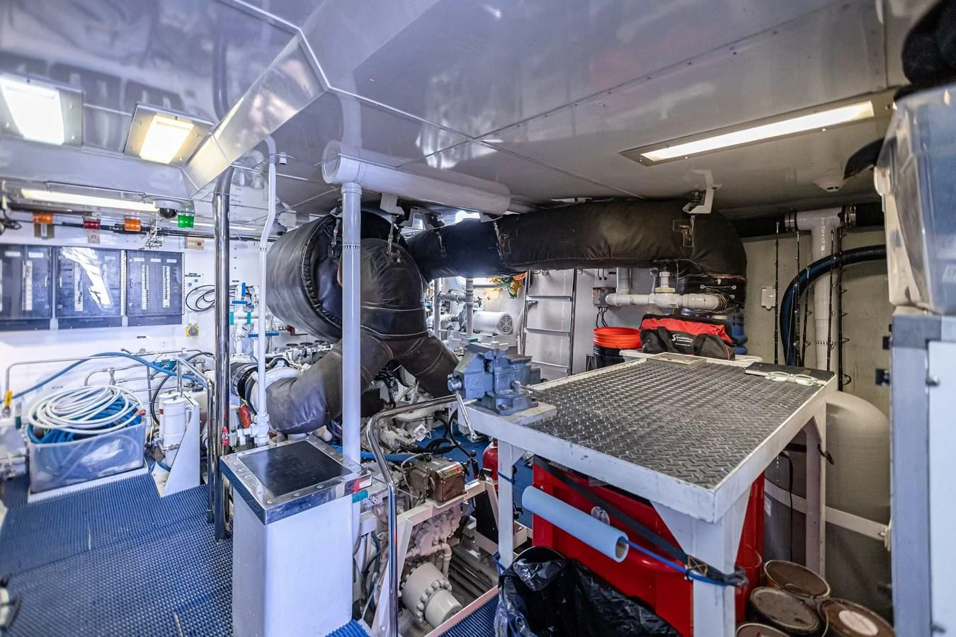 a room with machinery and equipment aboard XOXO Yacht for Charter