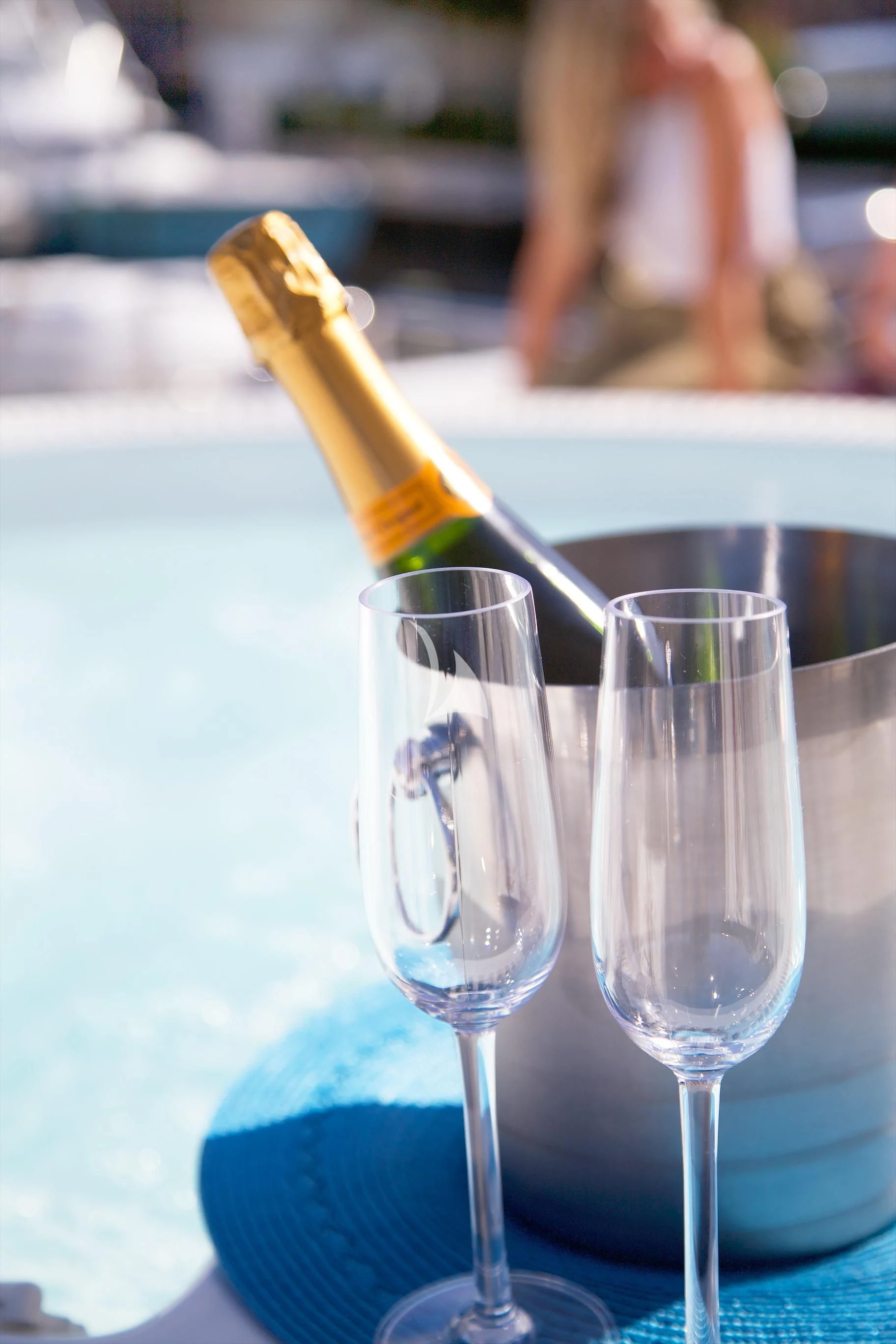 a banana on a glass aboard XOXO Yacht for Charter