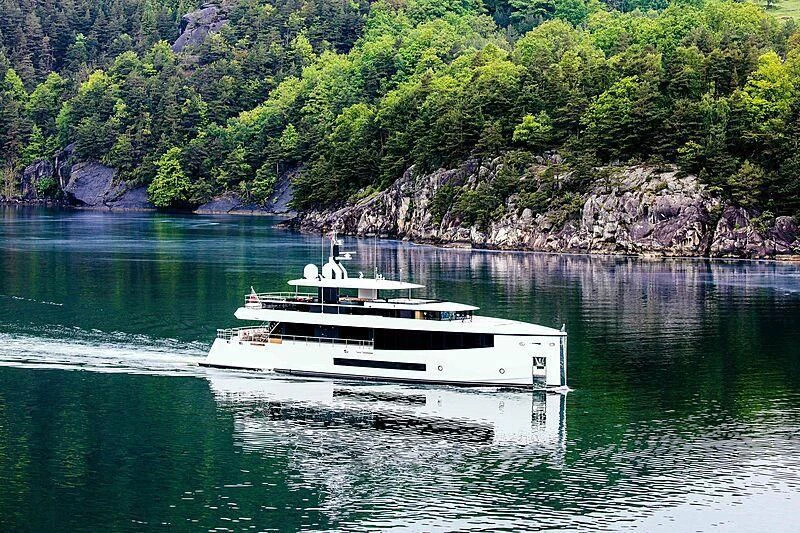 a boat on the water aboard GRAYCLIFFS Yacht for Sale