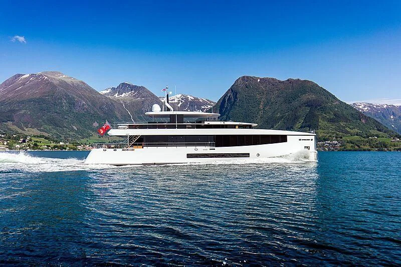 a boat on the water aboard GRAYCLIFFS Yacht for Sale