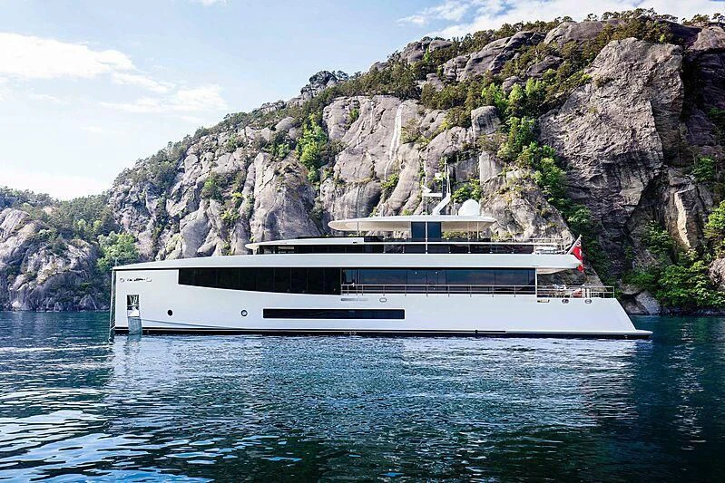 a boat on the water aboard GRAYCLIFFS Yacht for Sale