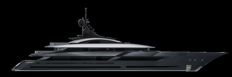 a white and black car aboard PROJECT ARROW Yacht for Sale