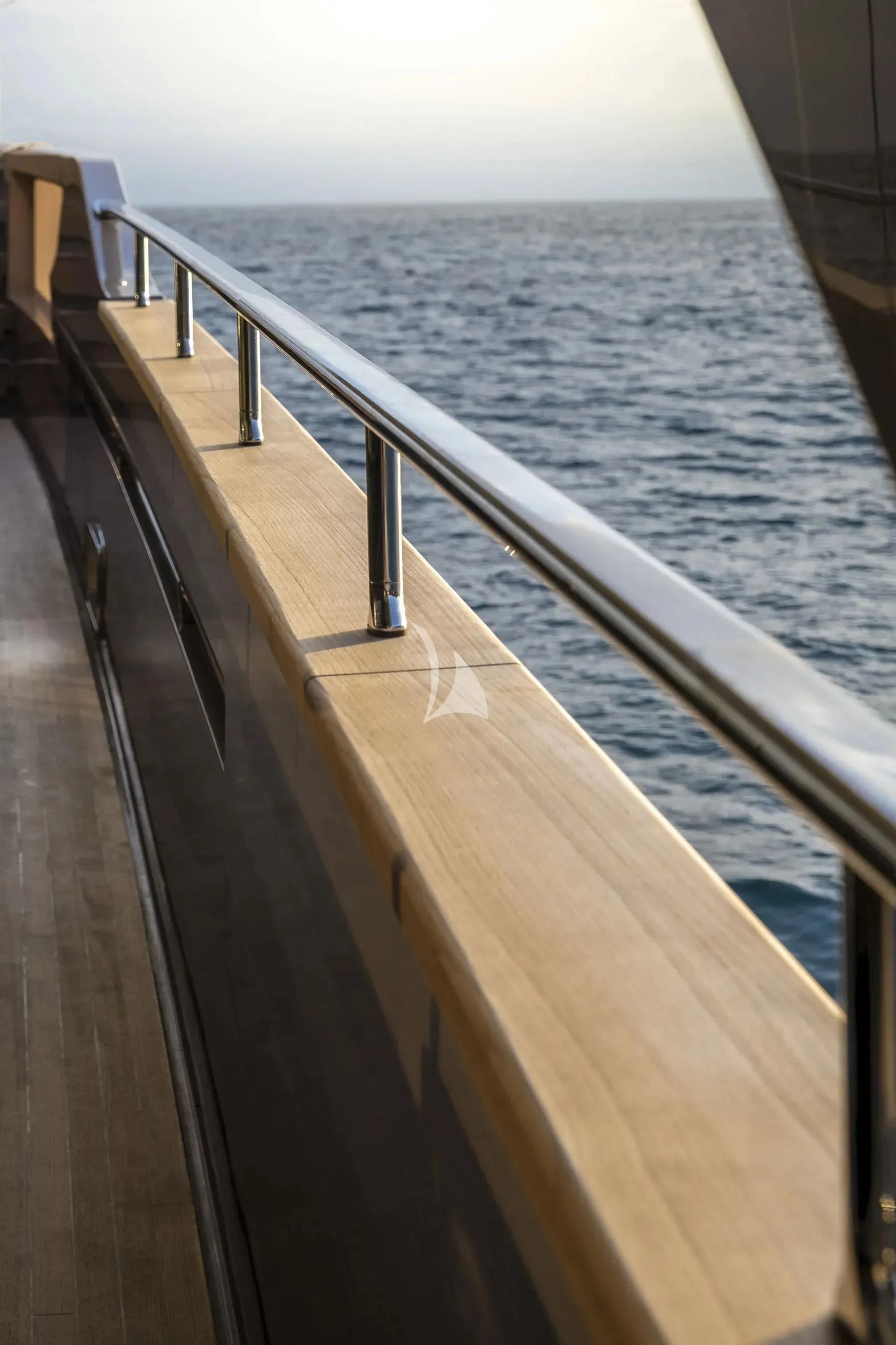 a wooden deck on a boat aboard AKIRA Yacht for Sale