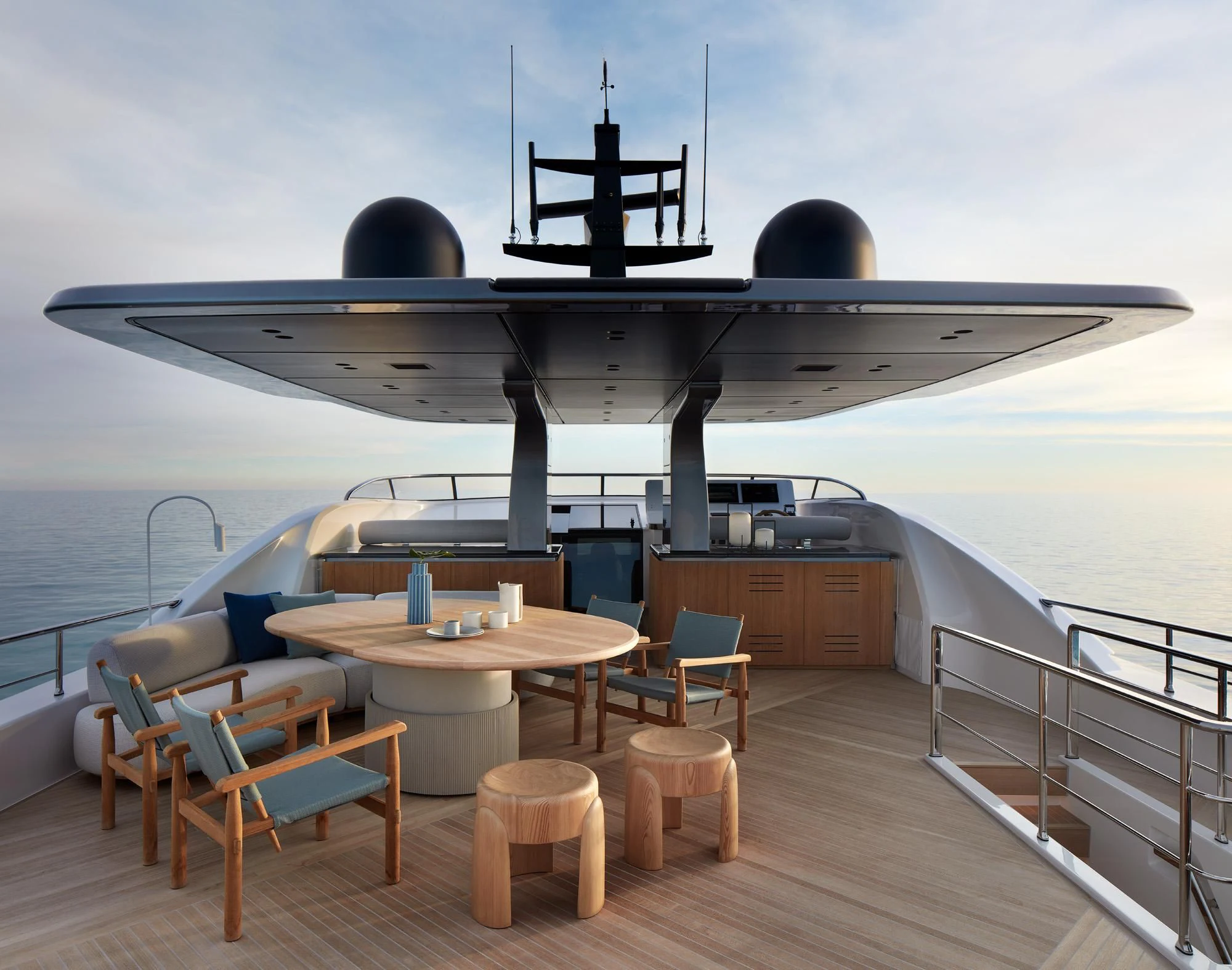 a large ship with a large telescope aboard AKIRA Yacht for Sale